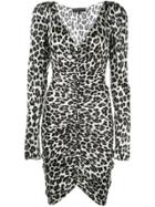 Caroline Constas Animal Print Long Sleeve Dress - White
