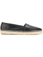 Saint Laurent Logo Embossed Espadrilles - Black