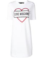 Love Moschino Glitter Print Jersey Dress - White