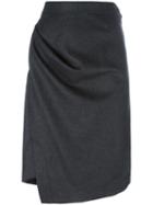 Vivienne Westwood Anglomania Asymmetric Straight Skirt, Women's, Size: 38, Grey, Virgin Wool