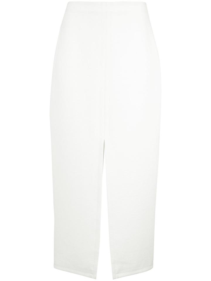 Yigal Azrouel Crepe Suiting Midi Skirt - White
