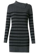 Andrea Bogosian - Knit Striped Dress - Women - Polyamide/spandex/elastane/viscose - P, Grey, Polyamide/spandex/elastane/viscose