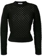 Carven - Holey Knit Sweater - Women - Cotton/nylon - S, Black, Cotton/nylon