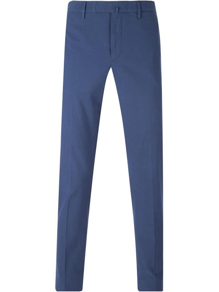 Incotex Classic Chinos, Men's, Size: 56, Blue, Cotton/spandex/elastane