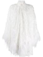 Palomo Spain Feathered Tunic Blouse - White