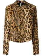 Alcoolique Animal Print Biker Jacket, Women's, Size: 40, Nude/neutrals, Polyester