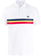 Sun 68 Chest Stripes Polo Shirt - White