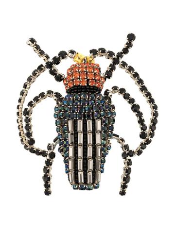 Rochas Beetle Brooch - Black