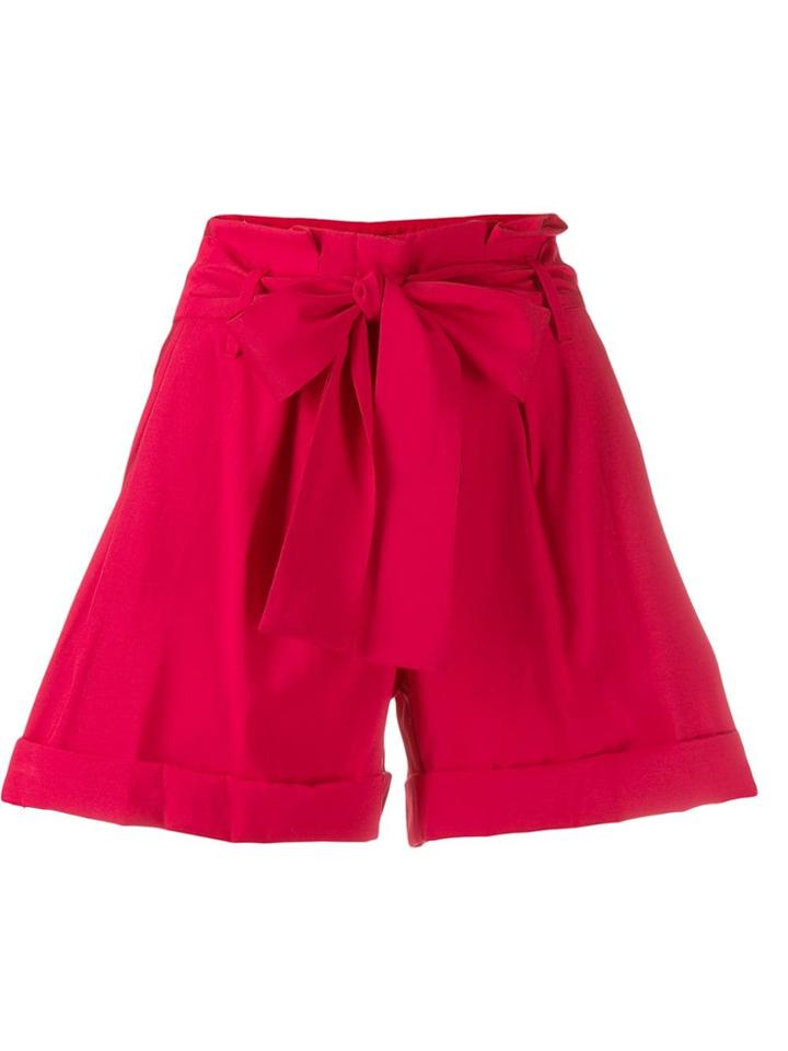 Liu Jo Belted Pleated Shorts - Red