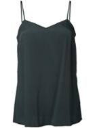 Scanlan Theodore Spaghetti Strap Camisole, Women's, Size: 12, Green, Silk