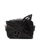 Sophia Webster Black Flossy Butterfly Leather Crossbody Bag
