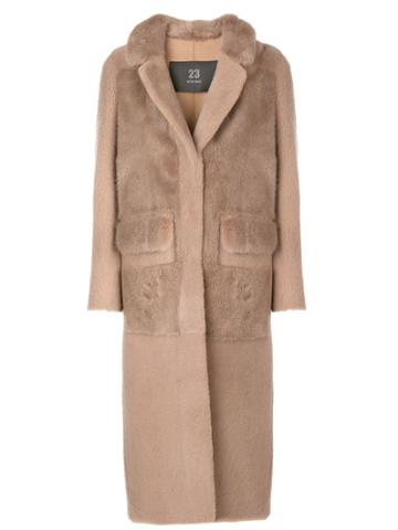 23 Out Of Rules Fur Mesh Coat - Brown