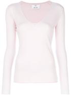 Allude V-neck Sweater - Pink & Purple