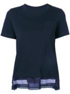 Sacai - Embroidered T-shirt - Women - Cotton - 2, Blue, Cotton