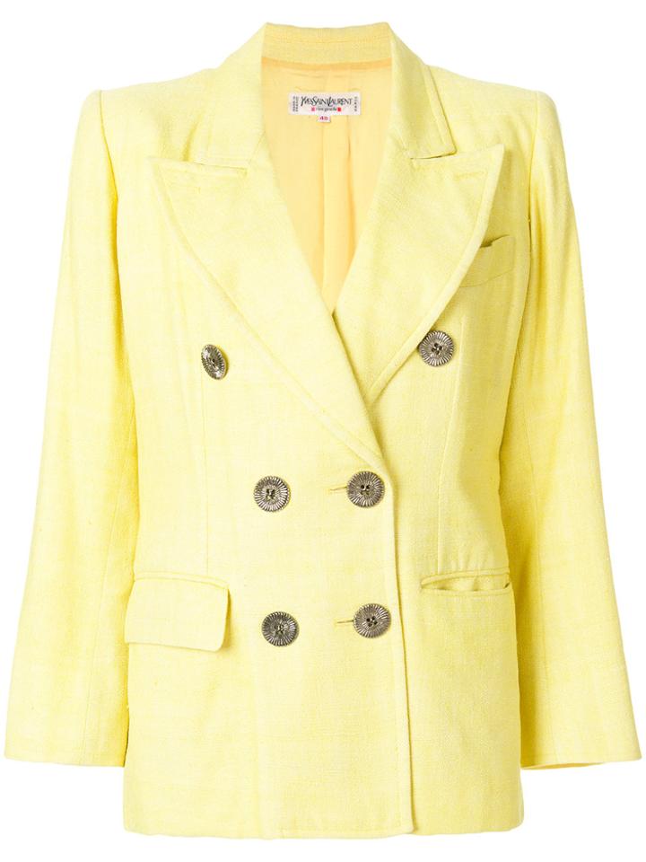 Yves Saint Laurent Vintage Double Breasted Blazer - Yellow & Orange