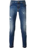 Ermanno Scervino Distressed Jeans, Men's, Size: 48, Blue, Cotton/spandex/elastane