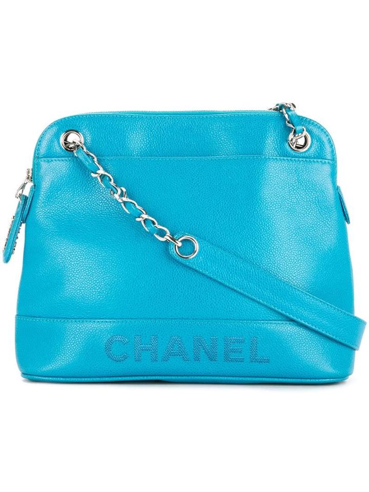 Chanel Pre-owned Logo Tote Bag - Blue