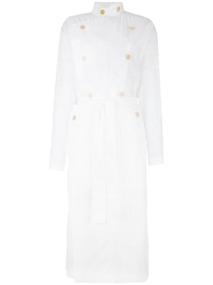 Loewe Wrap Floral Lace Dress, Women's, Size: 40, White, Cotton