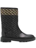 Casadei Embossed Ankle Boots - Black