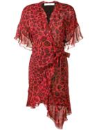 Iro Printed Ruffle Midi Dress - Red