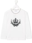 Dolce & Gabbana Kids Embroidered Crown T-shirt, Boy's, Size: 10 Yrs, White