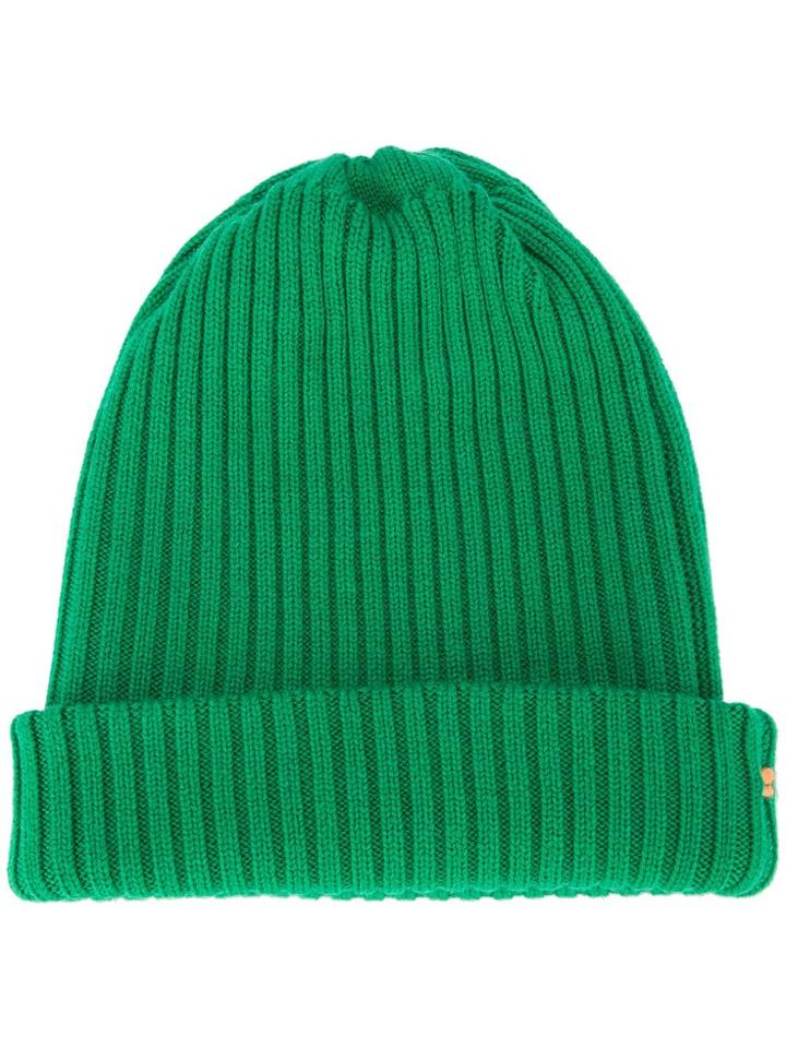 Tibi Ribbed Beanie - Green