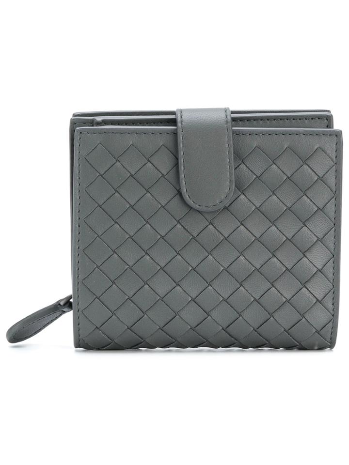 Bottega Veneta Woven Bi-fold Wallet - Grey