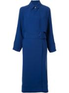 Le Ciel Bleu Piped Trench Coat, Women's, Size: 34, Blue, Polyester/triacetate