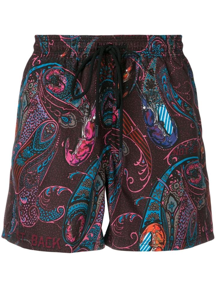 Etro Paisley Print Swim Shorts - Brown