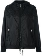 Moncler Floral Embroidered Hooded Jacket, Women's, Size: 2, Black, Polyimide