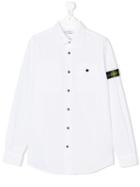 Stone Island Junior - Classic Logo Shirt - Kids - Cotton - 14 Yrs, White