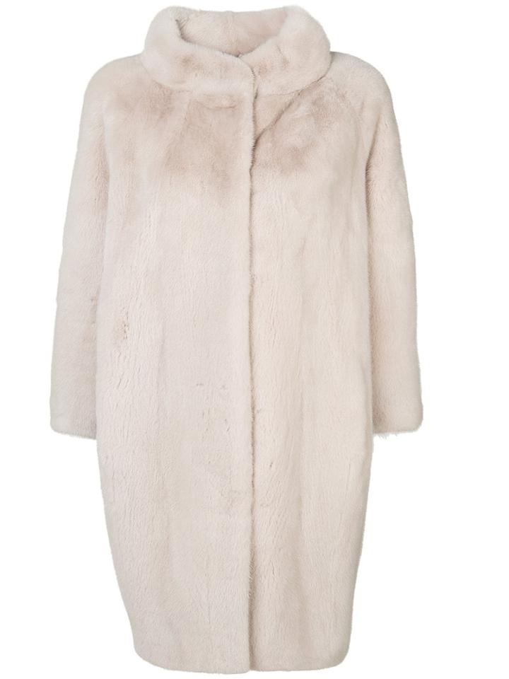 Liska - Wide Collar Coat - Women - Mink Fur/polyester - S, Nude/neutrals, Mink Fur/polyester