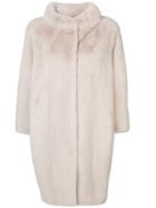 Liska - Wide Collar Coat - Women - Mink Fur/polyester - S, Nude/neutrals, Mink Fur/polyester