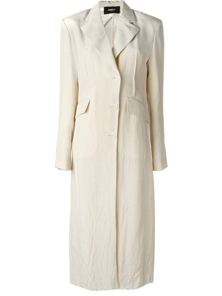 Yang Li Long Lightweight Coat, Size: 44, Nude/neutrals, Viscose