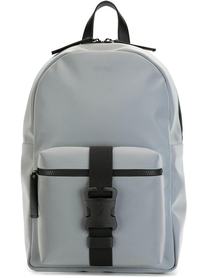 Christopher Kane Safety Buckle Backpack, Grey, Nylon/leather