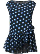 Boutique Moschino Sleeveless Polka Dot Blouse - Black