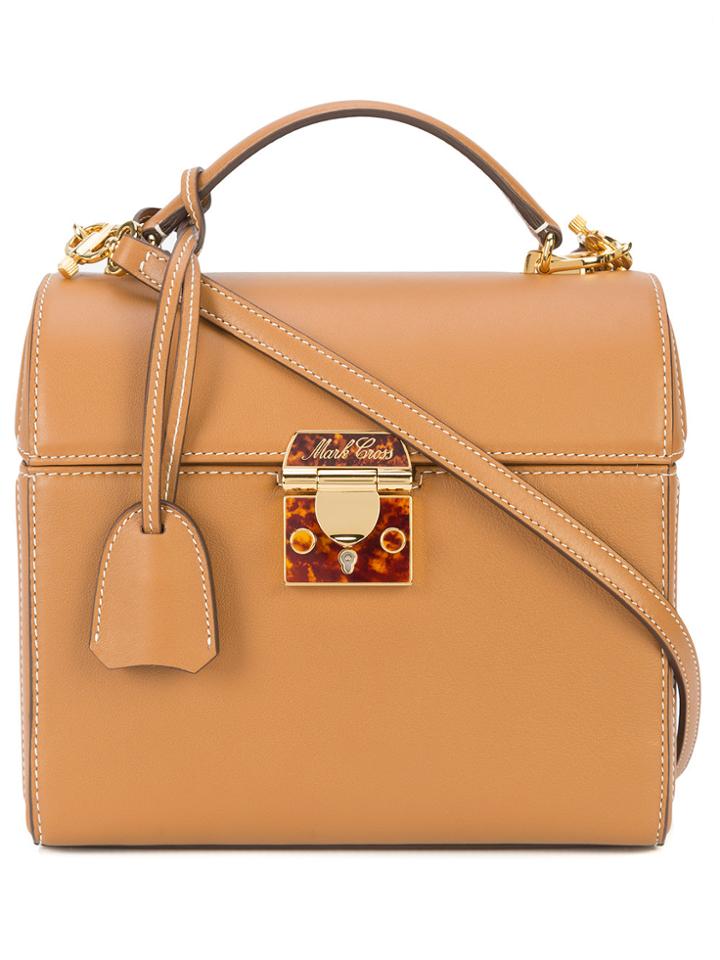 Mark Cross Enamel Lock Sara Bag - Brown