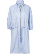 Prada Cropped Sleeve Zipped Raincoat - Blue