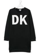 Dkny Kids Teen Dk Print Sweatshirt Dress - Black