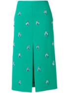 Emilio Pucci Crystal-embellished Textured Midi Skirt - Green