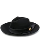 Elisabetta Franchi Brooch Embellished Hat - Black