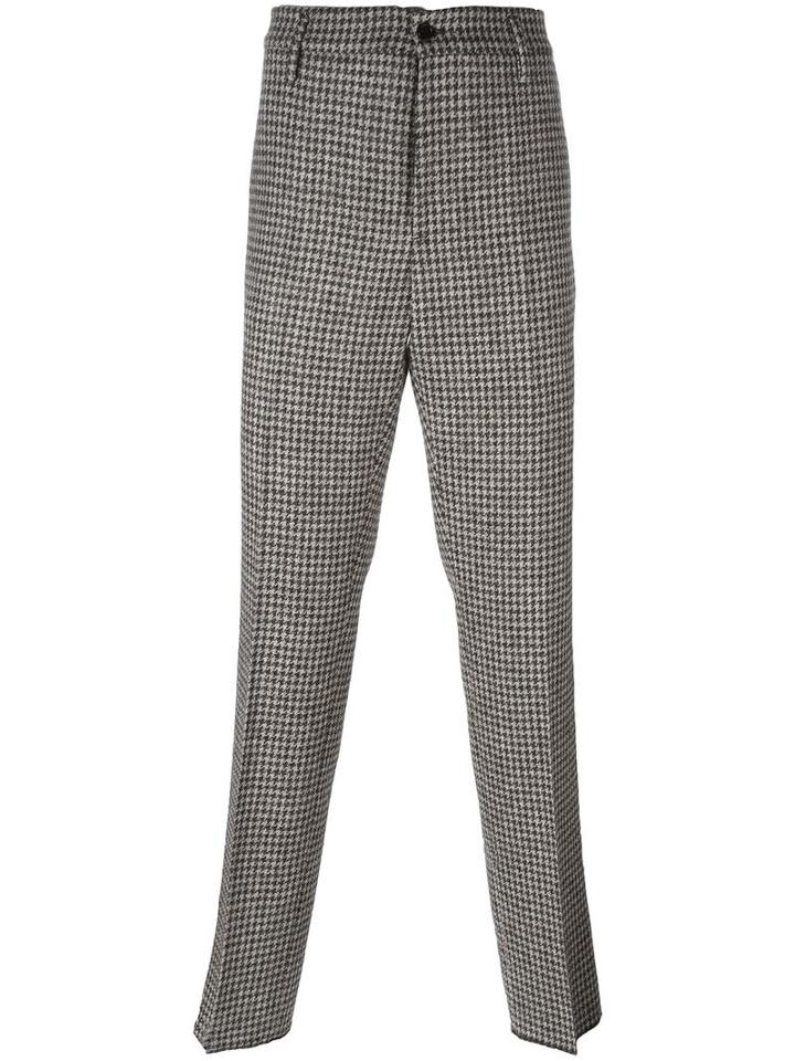 Golden Goose Deluxe Brand Houndstooth Trousers, Men's, Size: Medium, Brown, Wool/polyester/cotton/cupro
