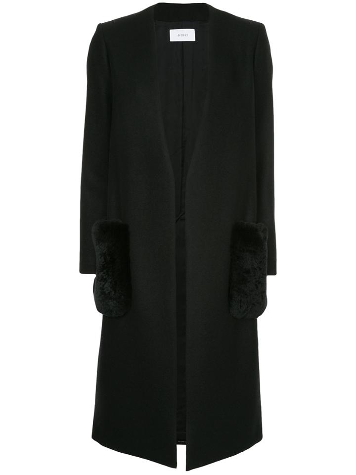 Astraet Fur Pockets Coat - Black