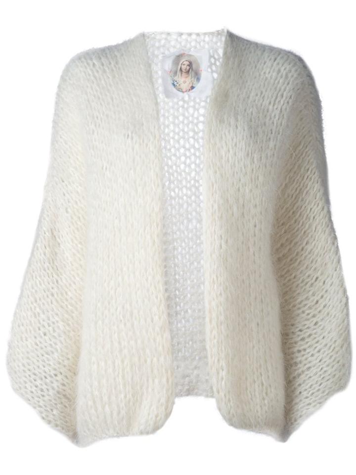 Made By Bernadette Wide Sleeve Cardigan, Women's, White, Mohair