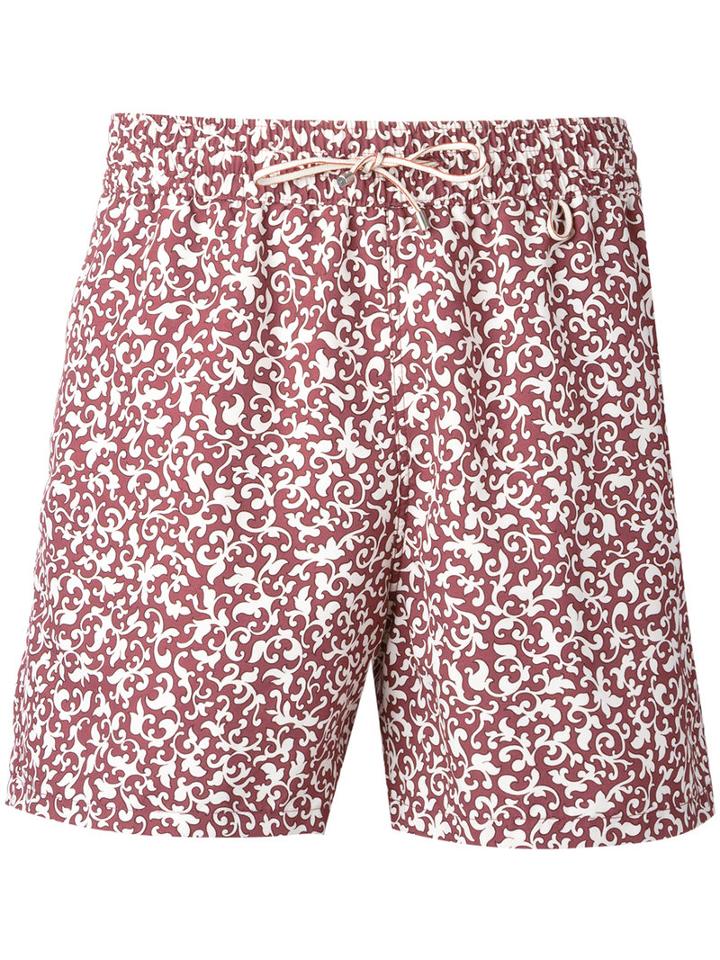 Loro Piana Printed Swimming Shorts, Men's, Size: Xxl, Red, Polyamide