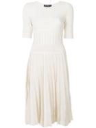 Salvatore Ferragamo - Pleated Knit Dress - Women - Polyester/viscose/wool - Xs, Nude/neutrals, Polyester/viscose/wool