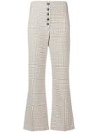 Veronica Beard Checked Cropped Trousers - White