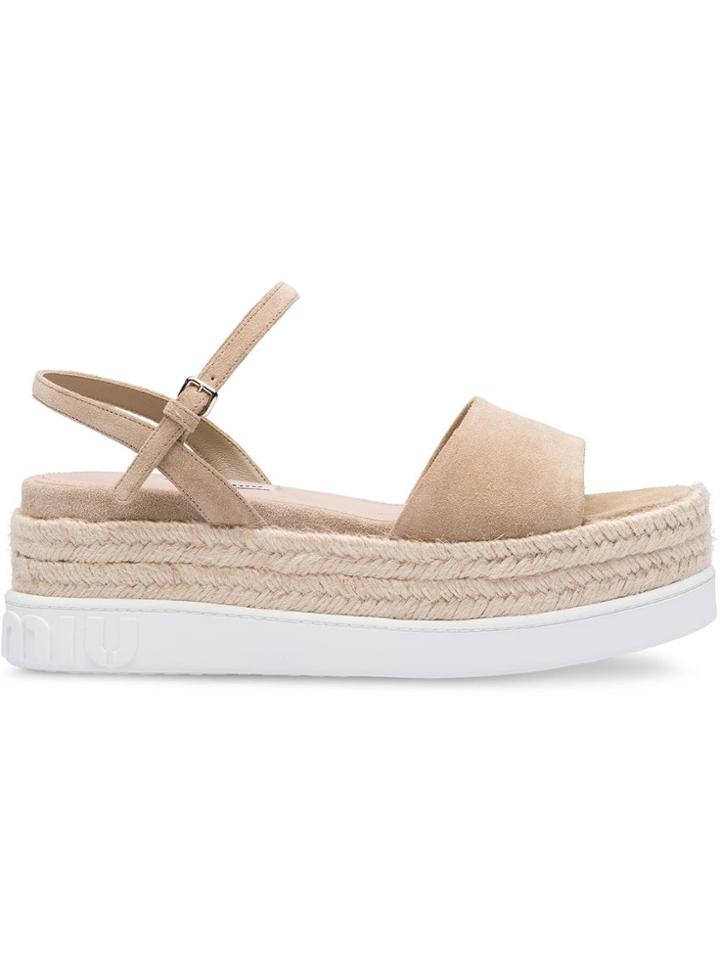 Miu Miu Platform Espadrilles - Neutrals