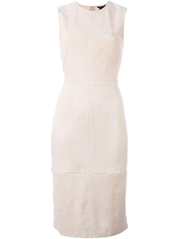 Theory 'eano' Sleeveless Fitted Dress, Women's, Size: 6, Nude/neutrals, Lamb Skin