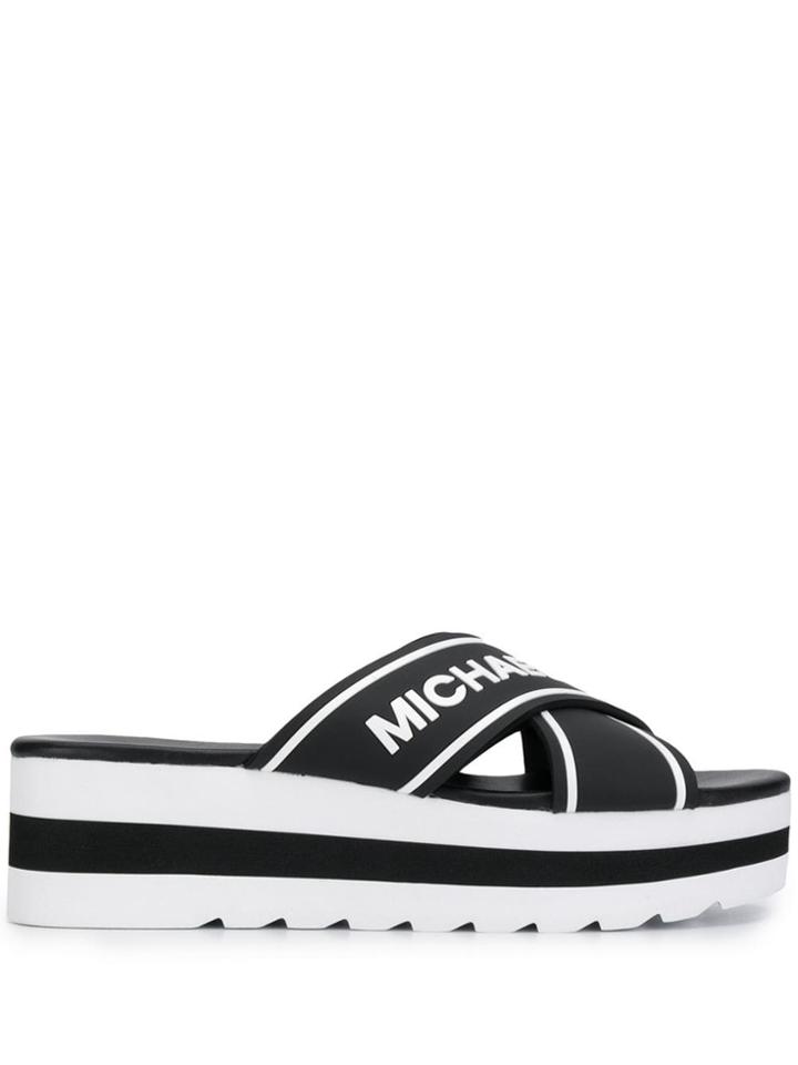 Michael Michael Kors Cross Strap Sandals - Black